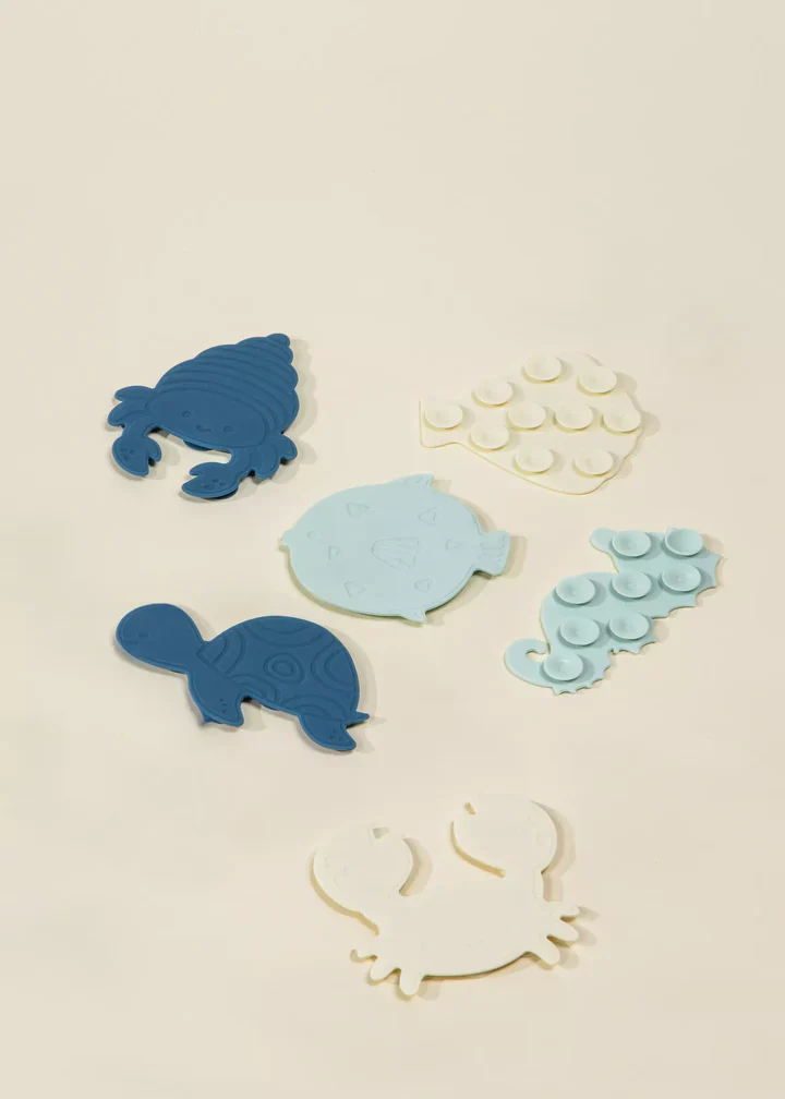Set of 6 Silicone Mini Bath Suction Toys - Image 2