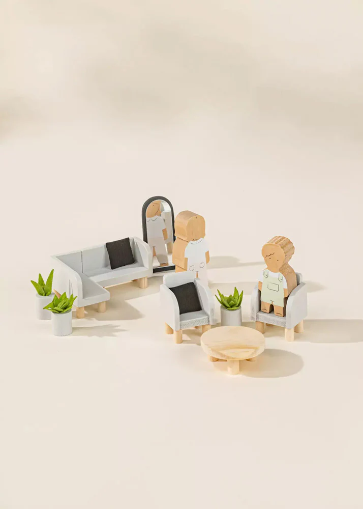 Coco Village Wooden Doll House Living Room Furniture (10pcs) - Image 13